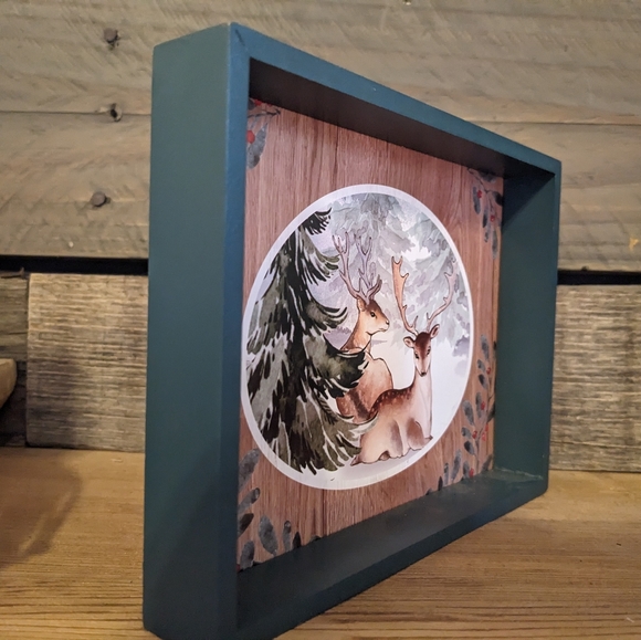 🚨 $5 w/Bundle Purchase 🔥 Set of 3 Deer in Snowy Woods Signs Decor NEW - Picture 7 of 8